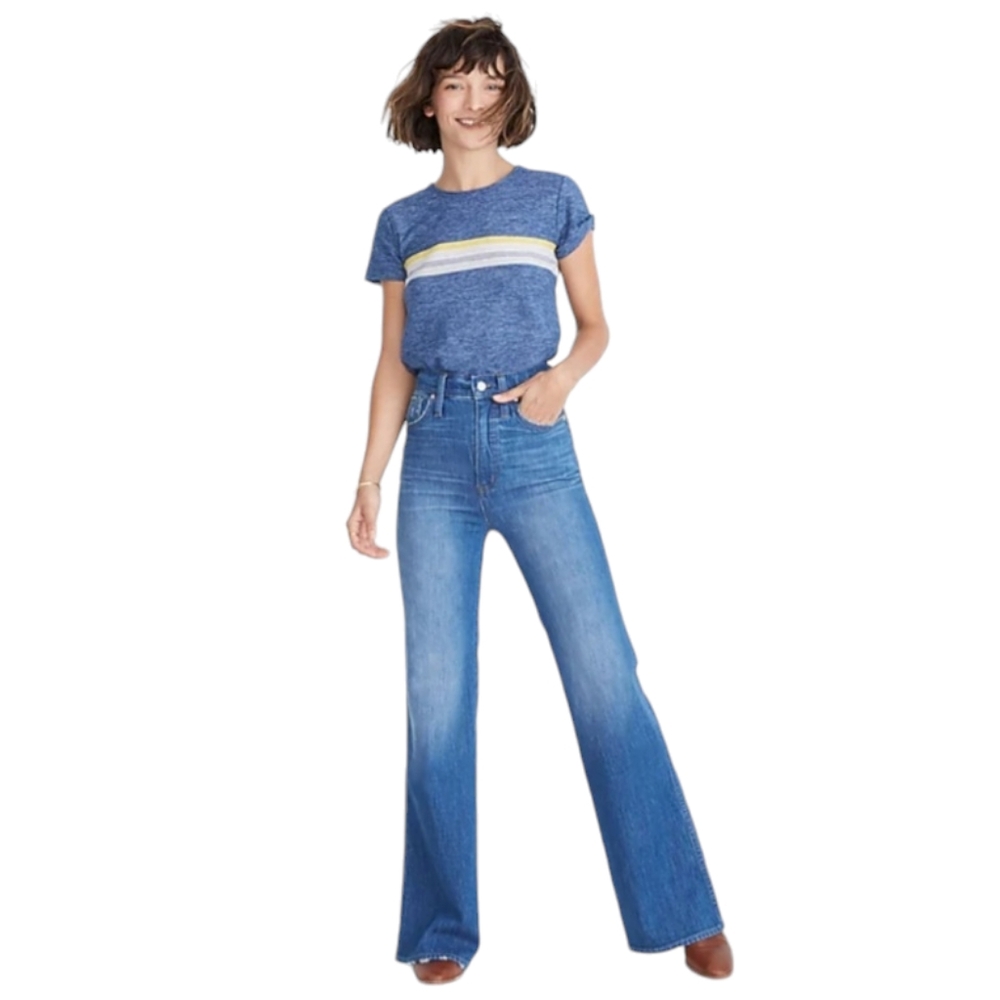 Madewell High-Rise Flare Jeans in Medium Blue